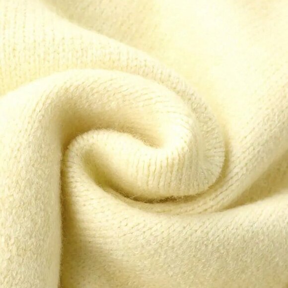 Yellow Casual Women's button down Long Sleeve Hooded Knit Cardigan - Picture 6 of 6